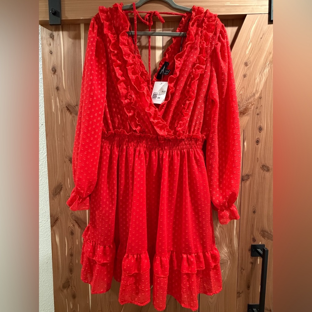 Forever 21 Red Ruffled Dress